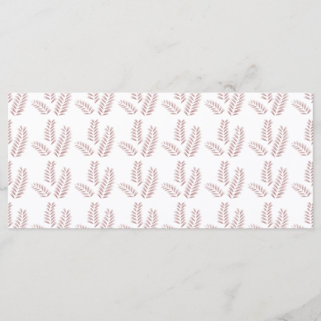 a white background with pink leaves on it menu (Front)