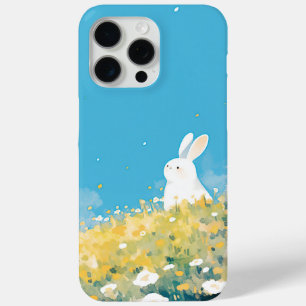 A White Bunny Meadow iPhone 15 Pro Max Case