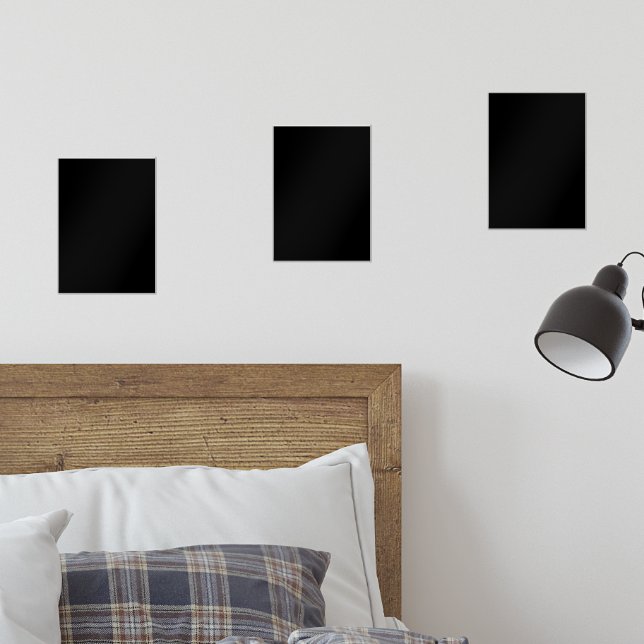 A white clock displayed prominently against a soli wall art sets (Bedroom)