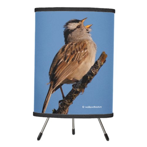 A White_Crowned Sparrow Sings to the Sun Tripod Lamp