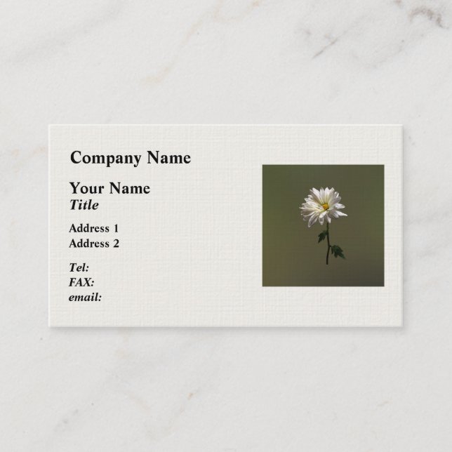 A White Daisy Business Card (Front)