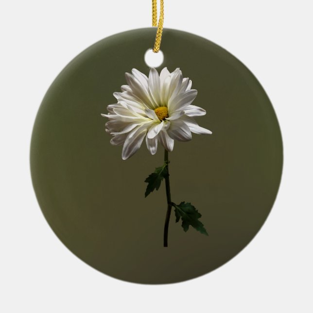A White Daisy Ceramic Ornament (Front)