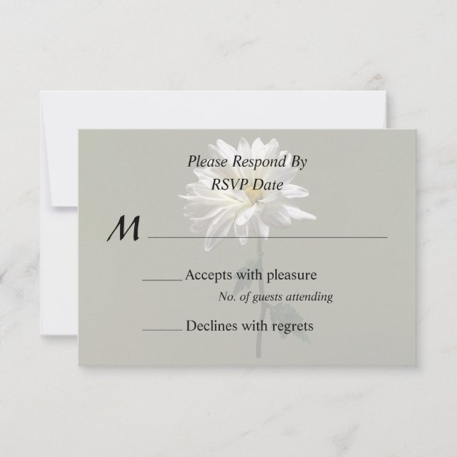 A White Daisy RSVP Card (Front)