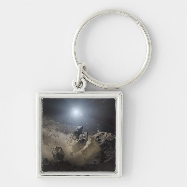 A white dwarf star keychain (Front)