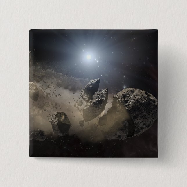 A white dwarf star pinback button (Front)