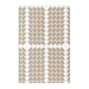 A white, equilateral triangle centered on a plain acrylic print