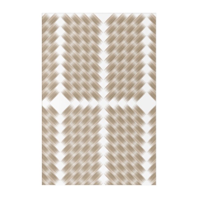A white, equilateral triangle centered on a plain  acrylic print (Front)