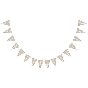 A white, equilateral triangle centered on a plain bunting flags