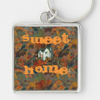 A White House & Autumn Trees Keychain