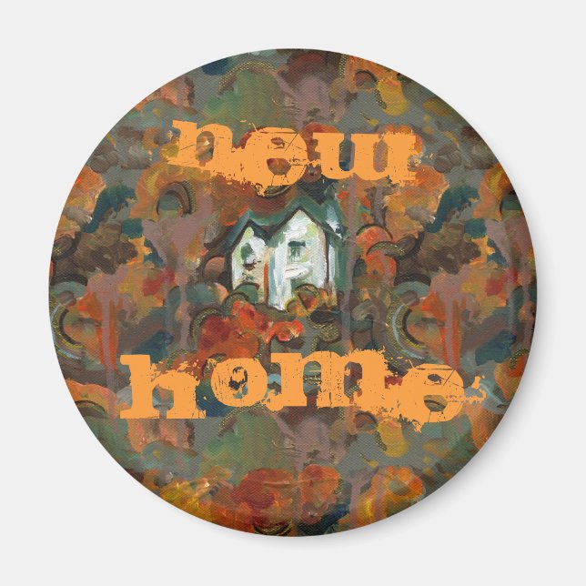 A White House & Autumn Trees Magnet (Front)