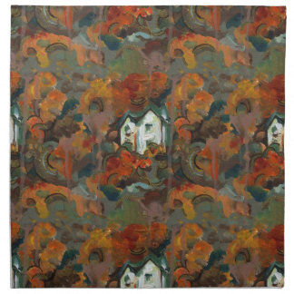 A White House & Autumn Trees Napkin
