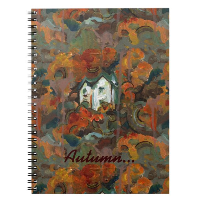 A White House & Autumn Trees Notebook (Front)