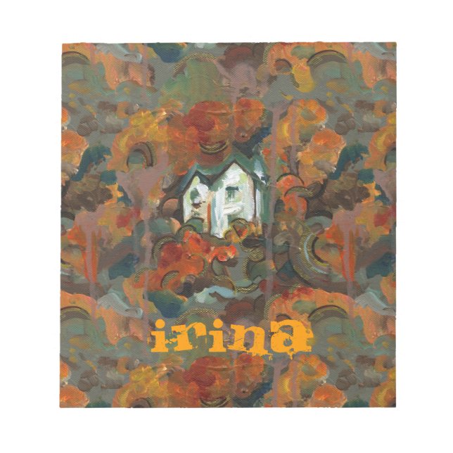 A White House & Autumn Trees Notepad (Front)