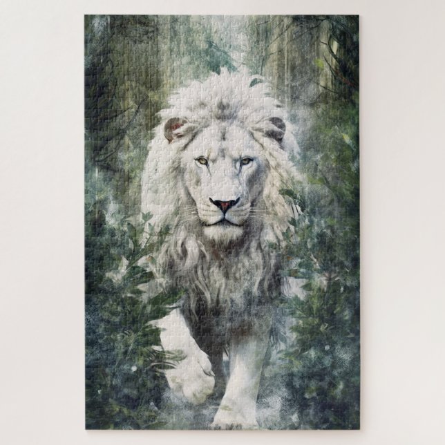 A white lion puzzle (Vertical)