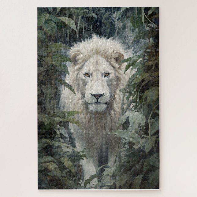 A white lion puzzle (Vertical)