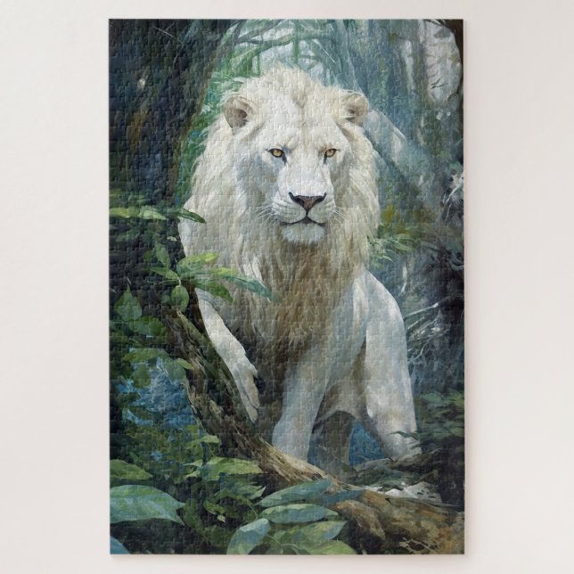 A white lion puzzle (Vertical)