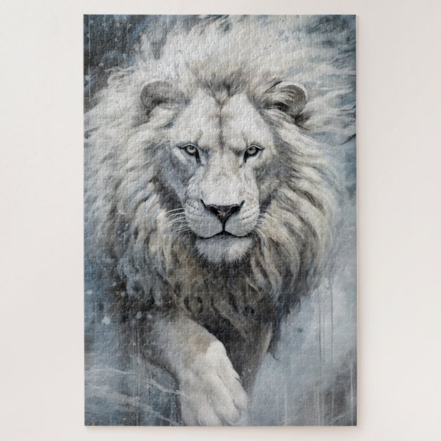 A white lion puzzle (Vertical)