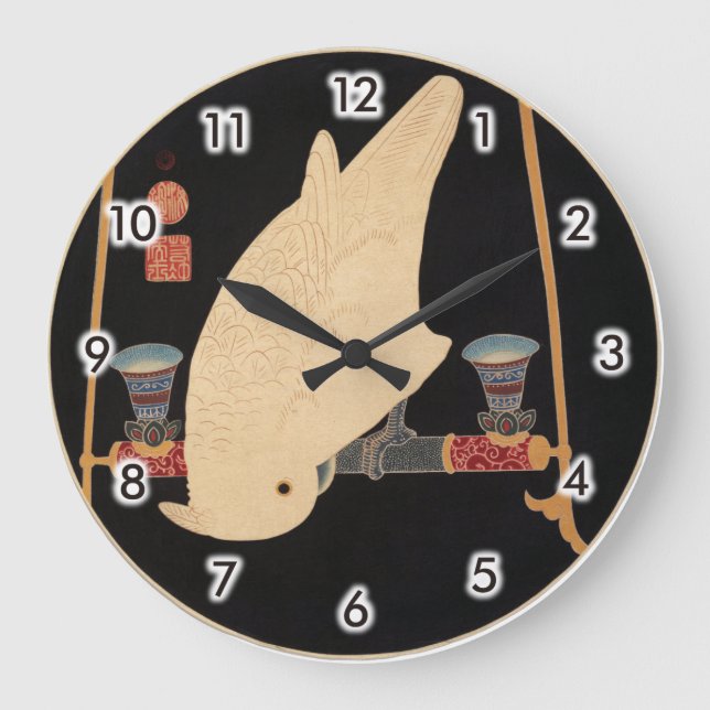 A White Macaw, Jakuchū Large Clock (Front)