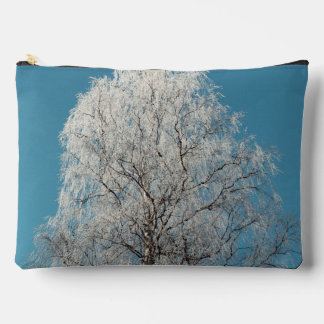 A White Willow Tree Against Cloudless Blue Sky Accessory Pouch