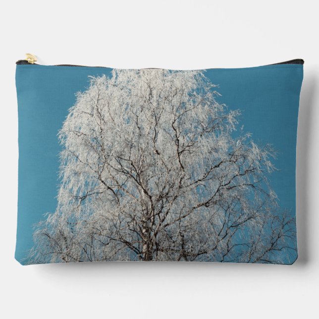 A White Willow Tree Against Cloudless Blue Sky Accessory Pouch (Front)