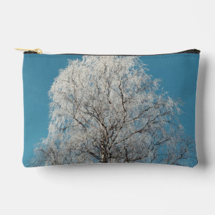 A White Willow Tree Against Cloudless Blue Sky Accessory Pouch
