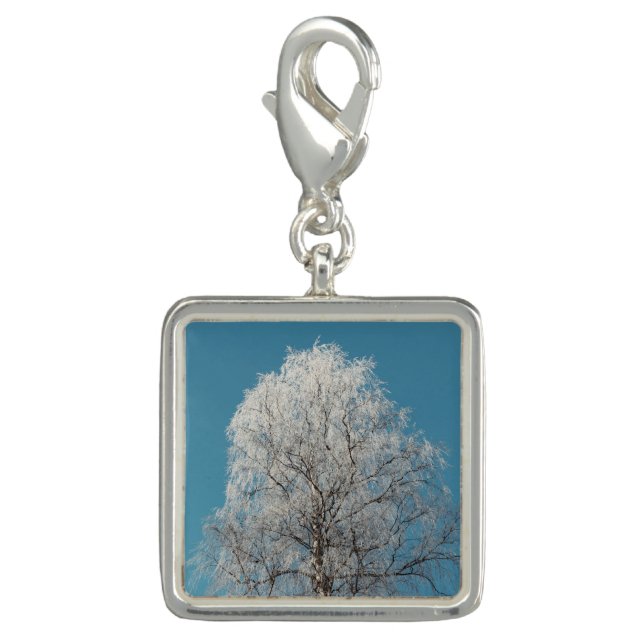 A White Willow Tree Against Cloudless Blue Sky Charm (Front)