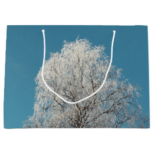 A White Willow Tree Against Cloudless Blue Sky Large Gift Bag