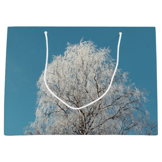A White Willow Tree Against Cloudless Blue Sky Large Gift Bag (Front)