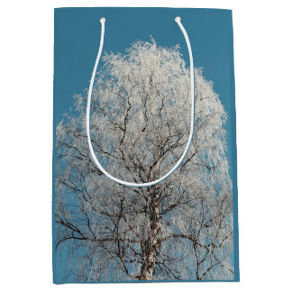 A White Willow Tree Against Cloudless Blue Sky Medium Gift Bag
