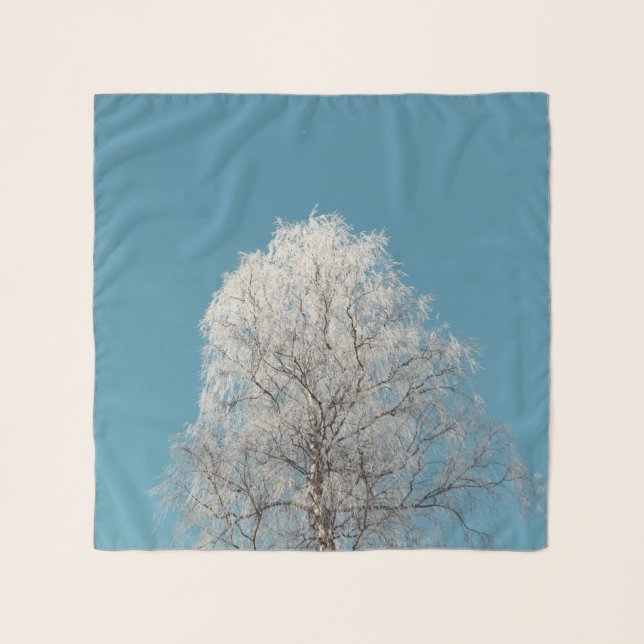A White Willow Tree Against Cloudless Blue Sky Scarf (Front)
