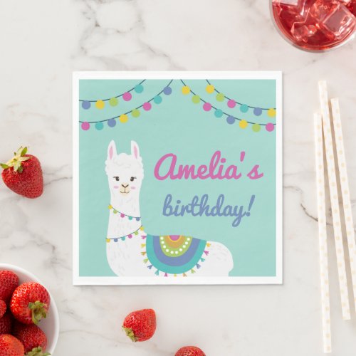 A Whole Llama Fun Cute Birthday Any Age Napkins