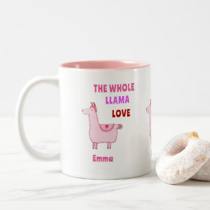 A Whole Llama Love Two-Tone Coffee Mug