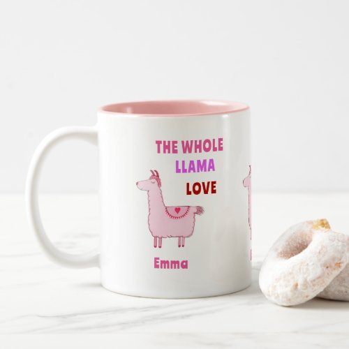 A Whole Llama Love  Two_Tone Coffee Mug