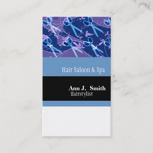 Charming Scissors Purple Business Card