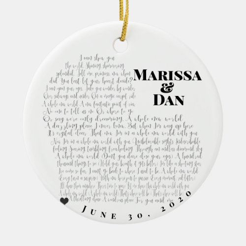 A Whole New World Love Engagement Ceramic Ornament