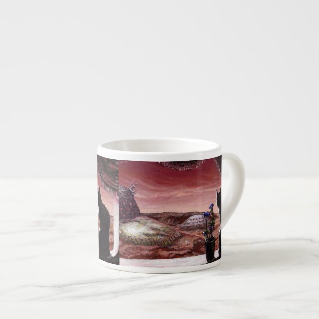 A Whole New World - Sci-Fi - Cat on Mars Espresso Cup (Front Right)