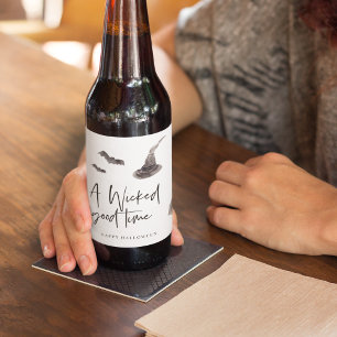 A Wicked Good Time Happy Halloween Beer Bottle Label