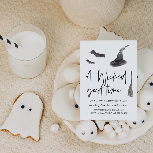 A Wicked Good Time  Happy Halloween Invitation