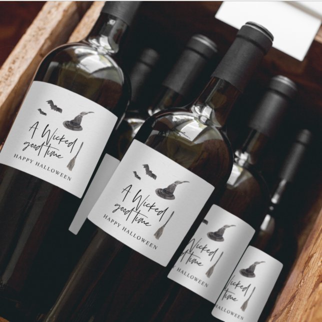 A Wicked Good Time | Happy Halloween Wine Label (Creator Uploaded)