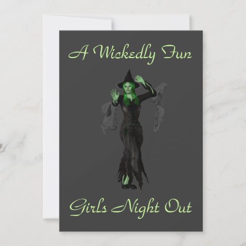 A Wickedly Fun Girls Night Out w Witch Invitation