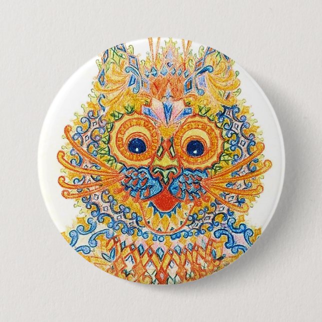 A Wide Eyed Cat, Louis Wain Button (Front)