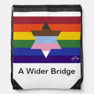 A Wider Bridge Flag Drawstring Bag