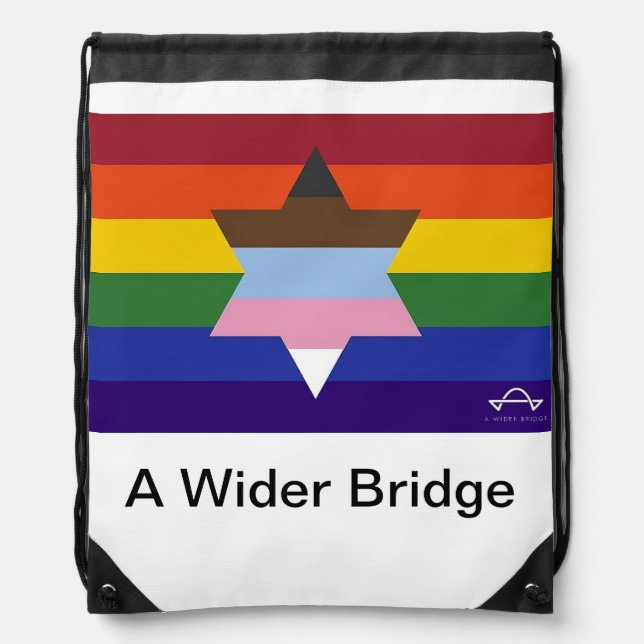 A Wider Bridge Flag Drawstring Bag (Front)