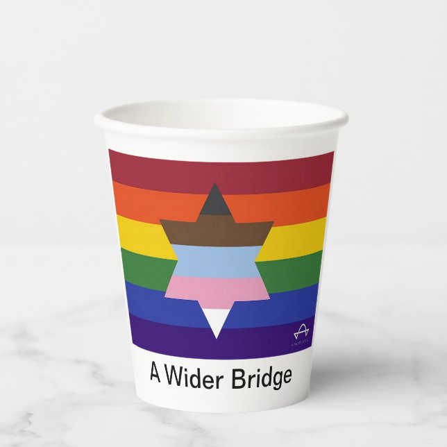 A Wider Bridge Flag Paper Cups (Front)