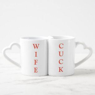 A wife and her cuck coffee mug set