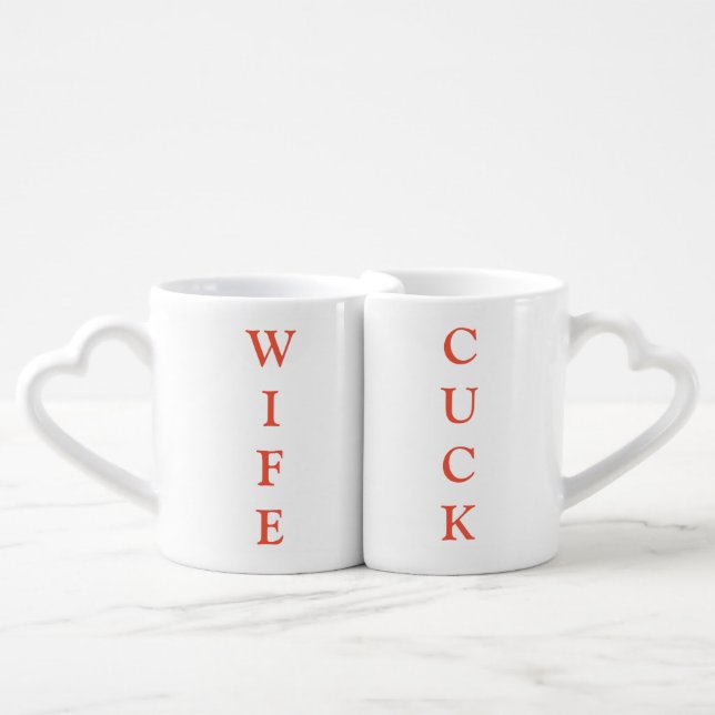 A wife and her cuck coffee mug set (Front Nesting)