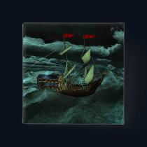 A Wild and Stormy Sea Button
