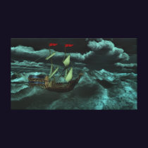 A Wild and Stormy Sea Canvas Print