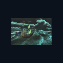 A Wild and Stormy Sea Canvas Print