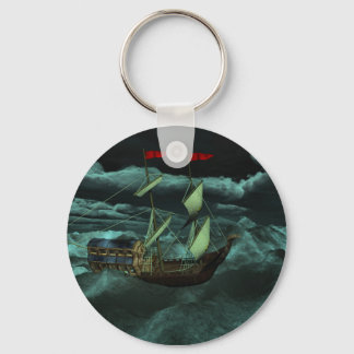 A Wild and Stormy Sea Keychain